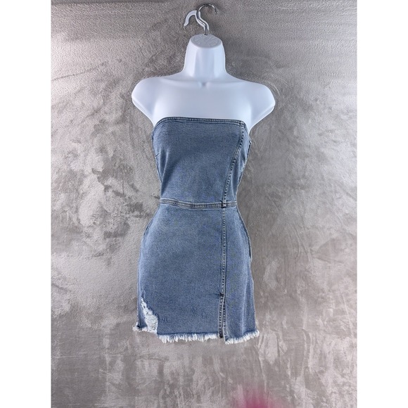 SER.O.YA Dresses & Skirts - SER.O.YA Leighton Dress Womens Size XS Blue Denim Strapless Mini Bodycon